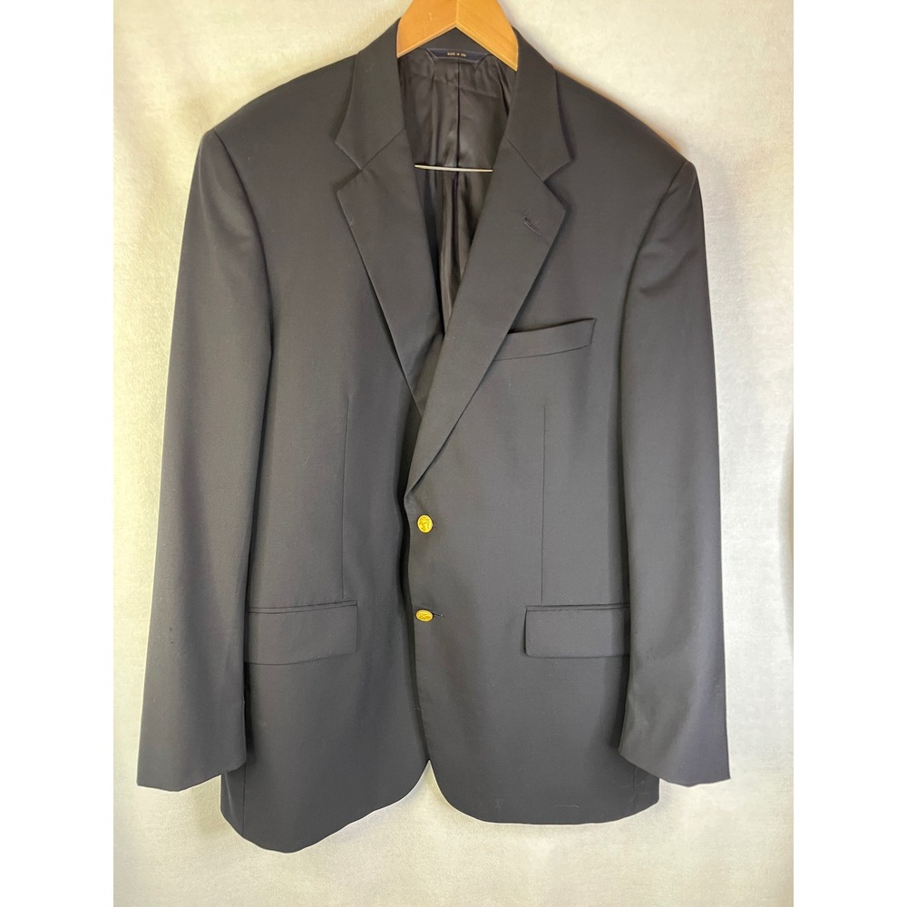 Brooks Brothers Loro Piana Brooksease blazer 44R Navy blue wool two gold buttons
